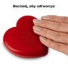 Mówiące serce rejestrator dźwięku - z informacją "Naciśnij, aby odtworzyć"
